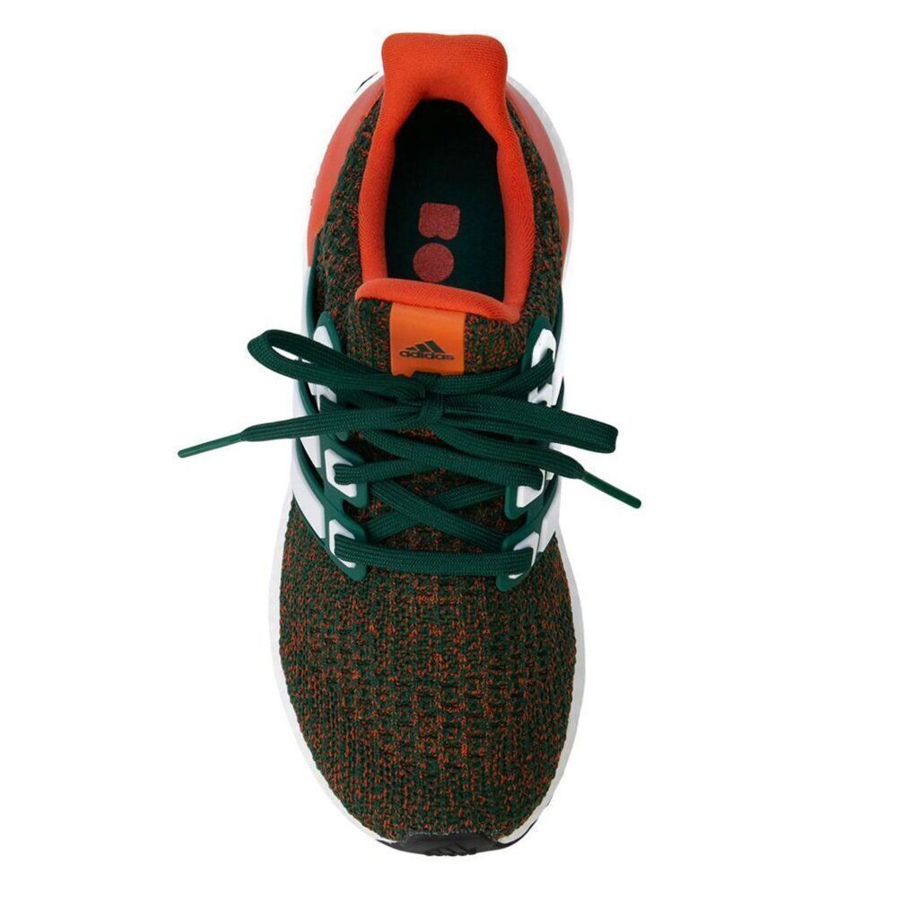 NEW Adidas Ultraboost 4.0 U of Miami Hurricanes Orange Green Running Shoes 8.5 - Picture 2 of 5